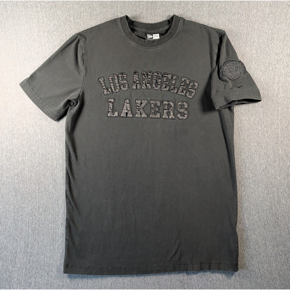 Los Angeles Lakers NBA New Era T Shirt Black Sz S Blokecore Streetwear Spellout